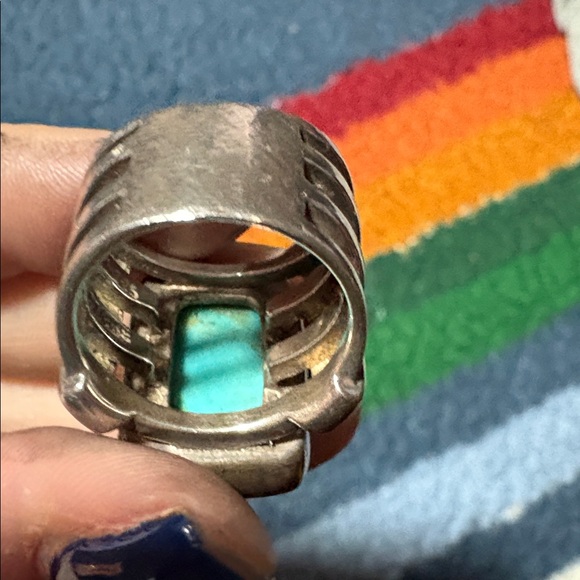 Barse Turquoise beth dutton inspired sterling silver 925 wide band ring - Picture 14 of 14